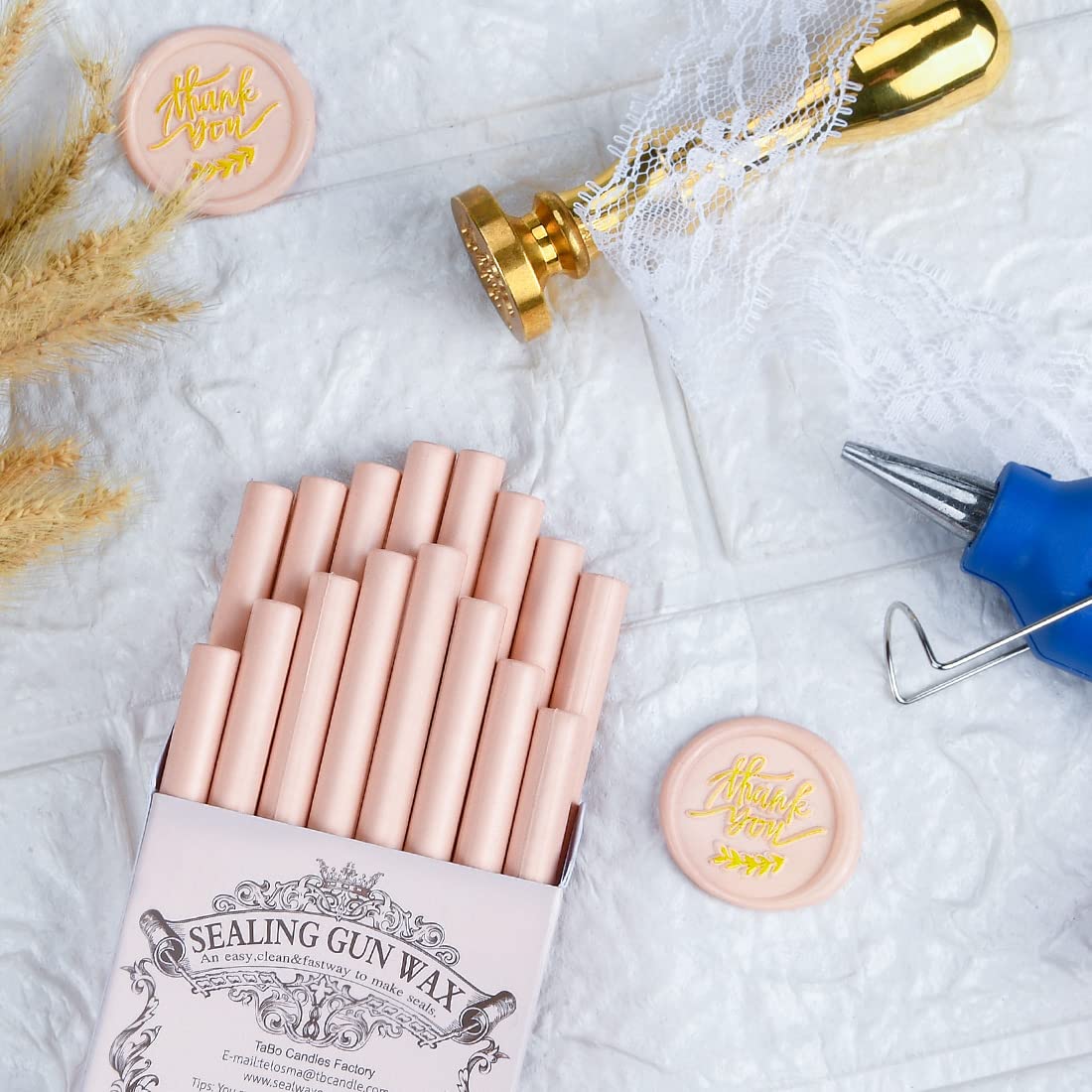 20W Hot Melt Glue Gun & Mini Sealing Wax Stick-Dirty Pink