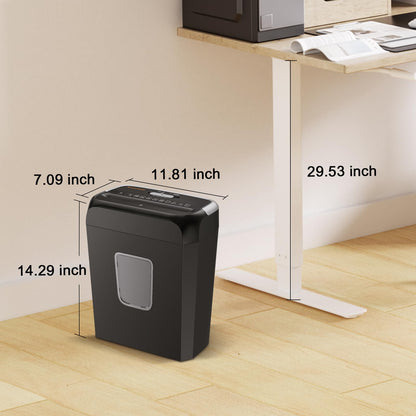 Bonsaii Paper Shredder for Home Use, 3.4 Gal Wastebasket, 6 Sheet Crosscut Paper Credit Cards, Staples, and Clips Shredder for Home Office Use, Portable Handle Design (C237-B New Version)