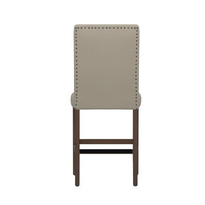 GDFStudio 39.5" H Counter Height Bar Stools Set of 2, Upholstered Kitchen Bar Stools with Back & Footrest, Modern Solid Wood Counter Stools for Kitchen Island Dining Room, Easy Assembly, Walnut Brown