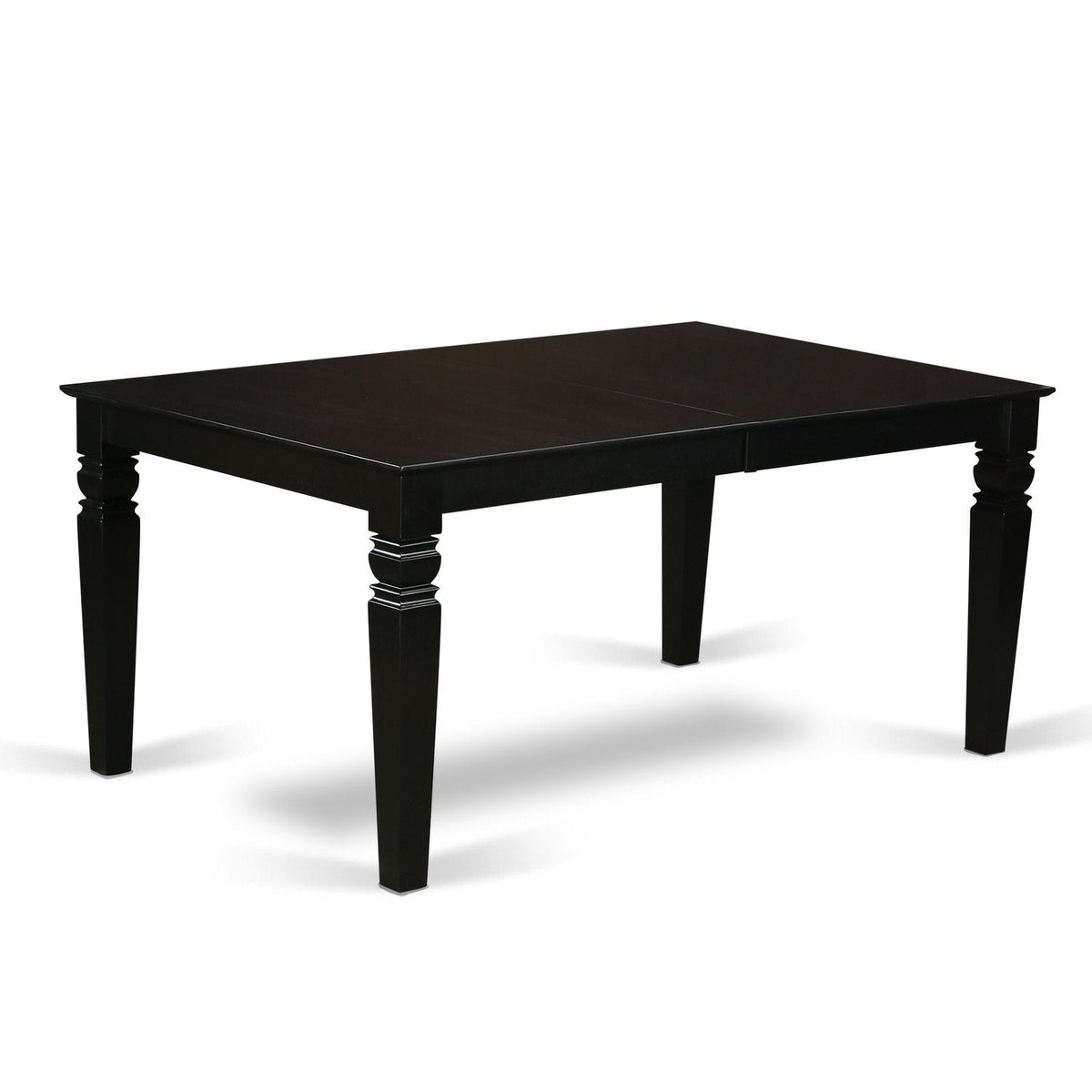 East West Furniture LGBR9-BLK-17 9 Piece Dining Room Table Set Includes a Rectangle Butterfly Leaf Kitchen Table and 8 Light Sable Linen Fabric Upholstered Chairs, 42x84 Inch, Black