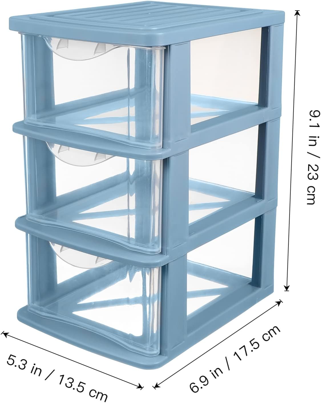 Zerodeko 3 Drawers Plastic Organizer Storage, Clear 3-Drawer Desktop Unit for Arts and Crafts