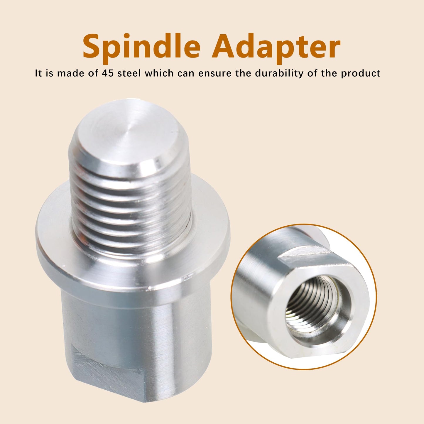 kimllier Wood Lathe Chuck Spindle Adapter, Lathe Headstock Spindle Adapter Converts 3/4 Inch x 10 TPI to 1 Inch x 8TPI for Woodworking Lathe