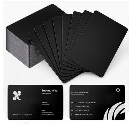 0.8mm Blanks Metal Business Card for Laser Engraving, Premium Aluminum Sheet Multipurpose DIY Gift Metal Cards Black 86 X 54 mm, 26pcs (26)