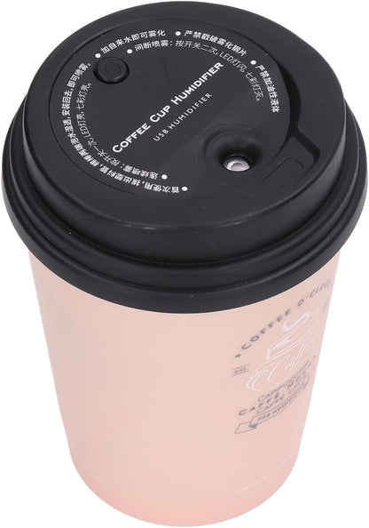 Zerodis 300ml Humidifier, Mini Desktop Humidifier in Coffee Cup Shape, USB Powered for Home