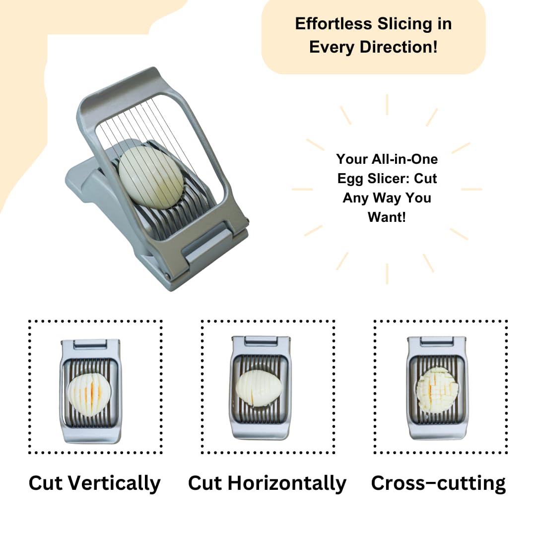 Annie & Mia Design Egg Slicer, Stainless Steel Wires Dishwasher Safe Aluminum Alloy Heavy Duty Multipurpose Cutter For Hard Boiled Eggs or Strawberry, Butter, Kiwi