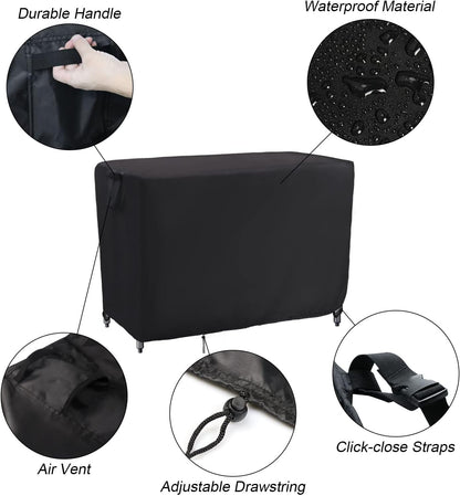 48 Inch 48''L 18''W 36''H Kingling Outdoor Table Cover for Wicker Bar Cart, Waterproof Patio Bar Table Cover