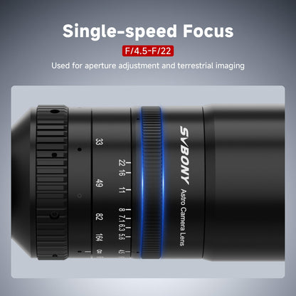 SVBONY SV555 APO Telescope with SV226 Filter Drawer, Refractor 54mm Astrophotography SLR Camera Lens, Petzval Objective Structure, F4.5 to F22 Variable Aperture, for Deep Sky Photography