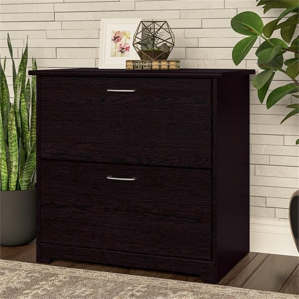 BOWERY HILL 2-Drawer Wood Lateral File Cabinet, Chocolate Espresso Oak Finish, 31.5" W x 30.25" H x 19.88" D, Transitional Home Office Storage for Letter/Legal/A4 Files, Smooth Full-Extension Ball