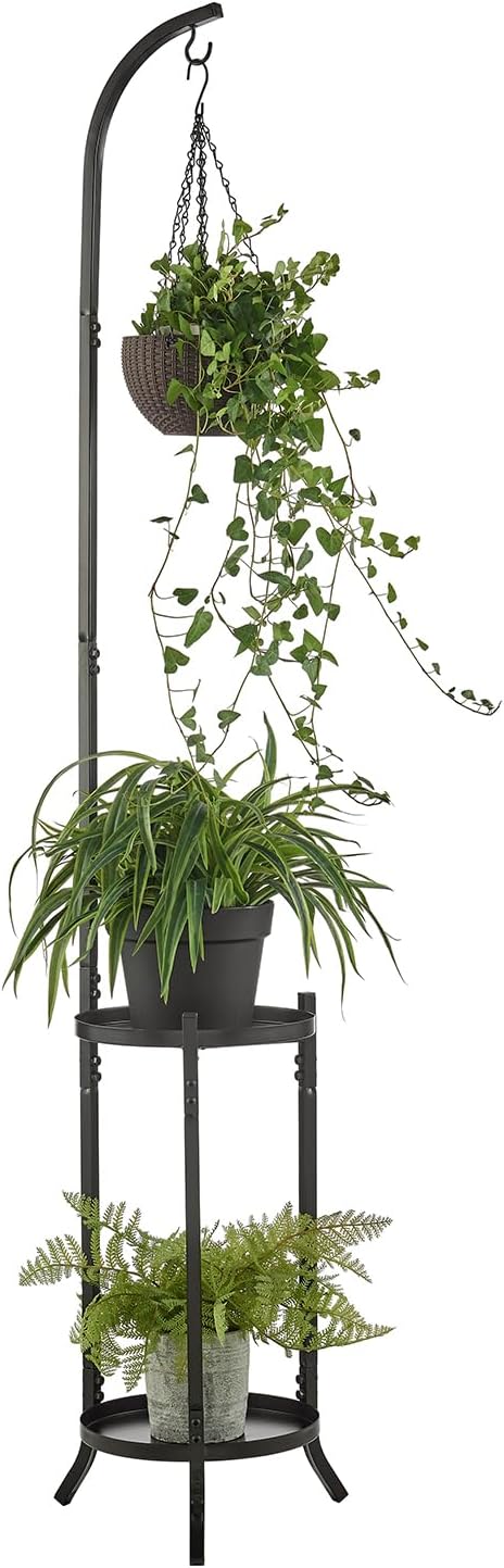 3 Tier Metal Plant Stands, Metal Corner Tall Plant Stands for Multiple Plants, Modern Flower Pot Holder Shelf Display