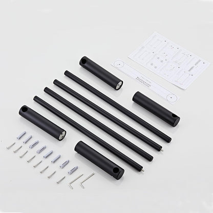 Towel Racks for Bathroom, NEWRAIN Wall Mounted Stainless Steel Organizer, Matte Black Rolled Towel Storage Wall-Mounted