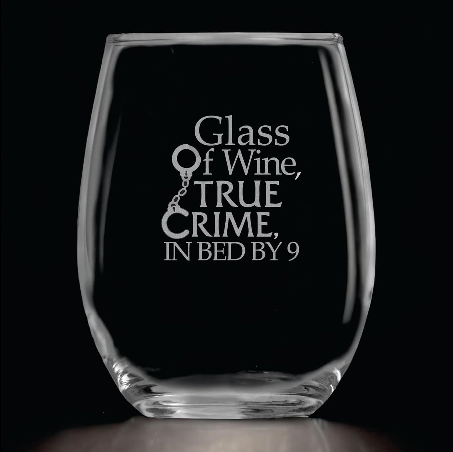 Funny Birthday Wine Glass Gift, 15 oz Glass of Wine, True Crime Theme for Detective Fans, High Quality Women's Gifts