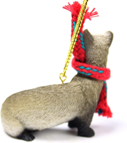 Delightful Ferret Tiny Miniature One Christmas Ornament