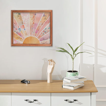 RLTXBUK Boho Abstract Sunshine Diamond Art Kits, Mid Century Modern Floral Sunshine Diamond Painting Art Kits for Adults Kids Beginners, Boho Home Room Decor 9.8x11.8 Inch