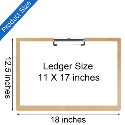 Acocony 11x17 Clipboard Landscape Extra Large Clipboard Hardboard Low Profile Clip 11 x 17 Clipping Board MDF Pack of 1
