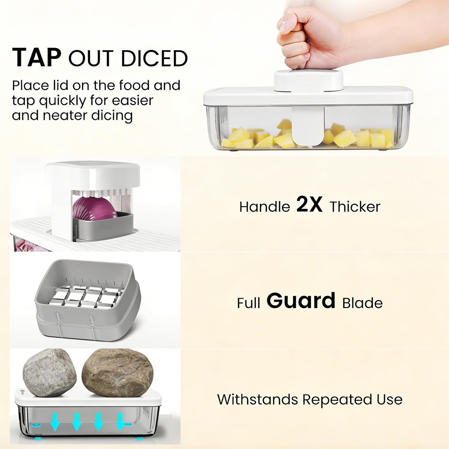 Vegetable Chopper Mandoline Slicer 8-in-1 with Container, 8 Blades for Onion, Veggie & Fruit, Easy Food Slicer Dicer Cutter, Kitchen Gadgets & Essentials