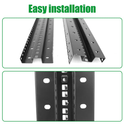 4-Post 27U Open Frame Server Rack for 19" IT Network Equipment & A/V Devices，22"-35" Adjustable Depth，Heavy Duty Free Standing Rack for Servers & AV Gear
