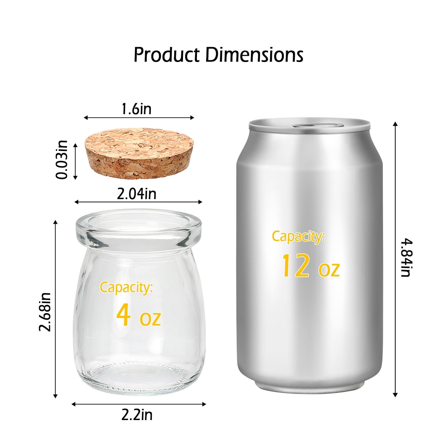 Brajttt 3.4 oz Small Glass Jar with Cork Lids,48 pcs Mini Glass Bottles,Spell Jars with Twine and Labels,Pudding Yogurt Jar for DIY Crafts,Wedding,Gifts,Party Favors,Baby Shower