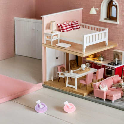 BESTonZON Miniature Dog Bowls Set 8 Pcs Realistic Dollhouse Pet Supplies 0.9 Inch Small Scale Dog Food Dishes for Doll Accessories and Garden Scene Decoration