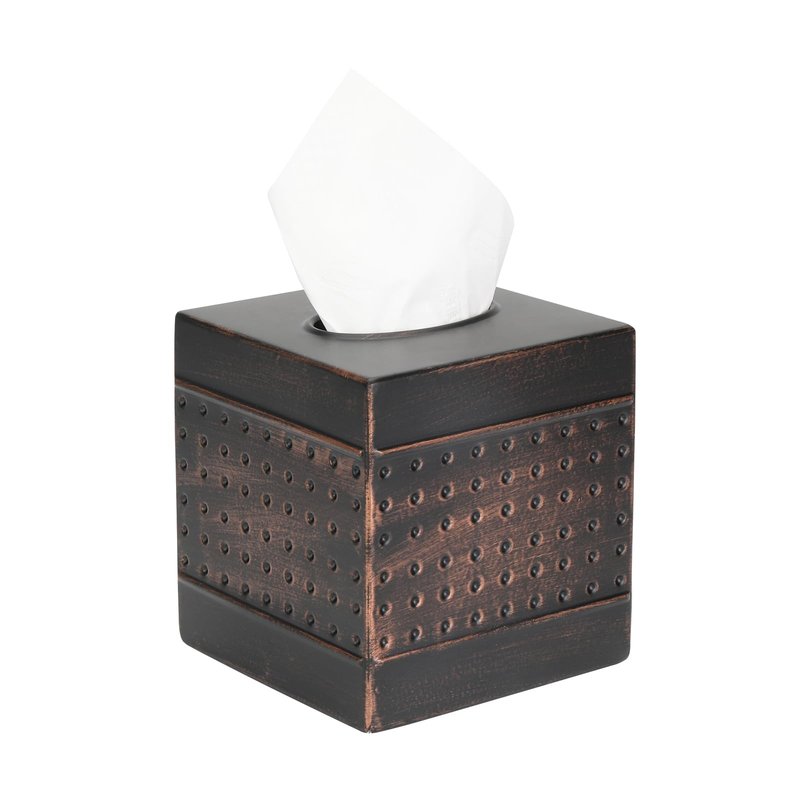 DSNMYO Industrial Style Tissue Box Cover, Tissue Holder, Square Box Covers,for bedrooms, Offices, bathrooms, Living Rooms etc.(Bronze)