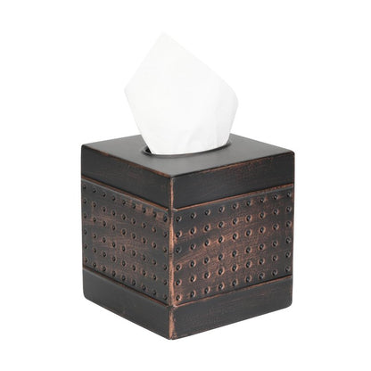 DSNMYO Industrial Style Tissue Box Cover, Tissue Holder, Square Box Covers,for bedrooms, Offices, bathrooms, Living Rooms etc.(Bronze)