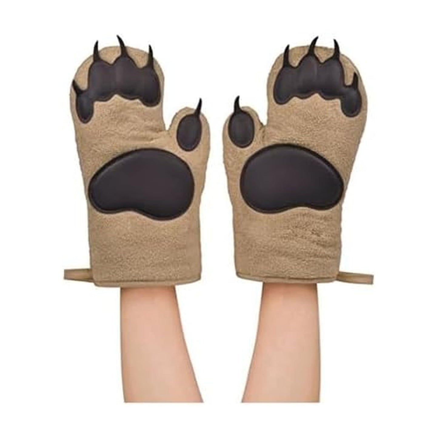 Genuine Fred Bear Hands Oven Mitts – Heat-Resistant Silicone and Cotton Gloves, Fun Gift for Bakers, Animal Lovers, White Elephant or Housewarming