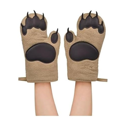 Genuine Fred Bear Hands Oven Mitts – Heat-Resistant Silicone and Cotton Gloves, Fun Gift for Bakers, Animal Lovers, White Elephant or Housewarming