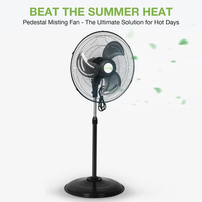 Hykolity 18" High Velocity Pedestal Oscillating Fan - 3850 CFM, 3-Speed Heavy Duty Metal Design for Garage & Commercial Use