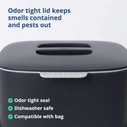 BLUE GINKGO Kitchen Compost Bin - Easy Clean Food Waste Bin for Kitchen | Countertop Compost Pail Bucket | Made in