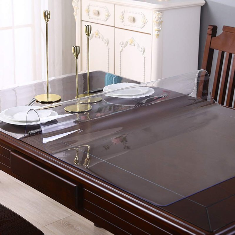 44 x 88 Inch Clear Table Cover Protector 1.5mm Thick Easy Clean PVC Plastic Desk Protector Crystal Desk Mat Waterproof Table Cover for Dining Table or Office Desk Conference Table Kitchen Countertop