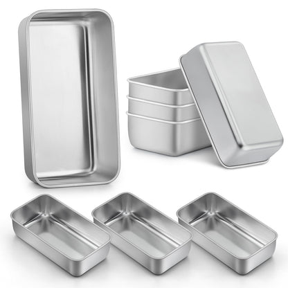 LIANYU Loaf Pans 9x5 Inch, 8 Pack Bread Pans for Baking, Stainless Steel Baking Pans, Loaf Tins for Homemade Bread Brownies and Pound Cakes, Dishwasher Safe