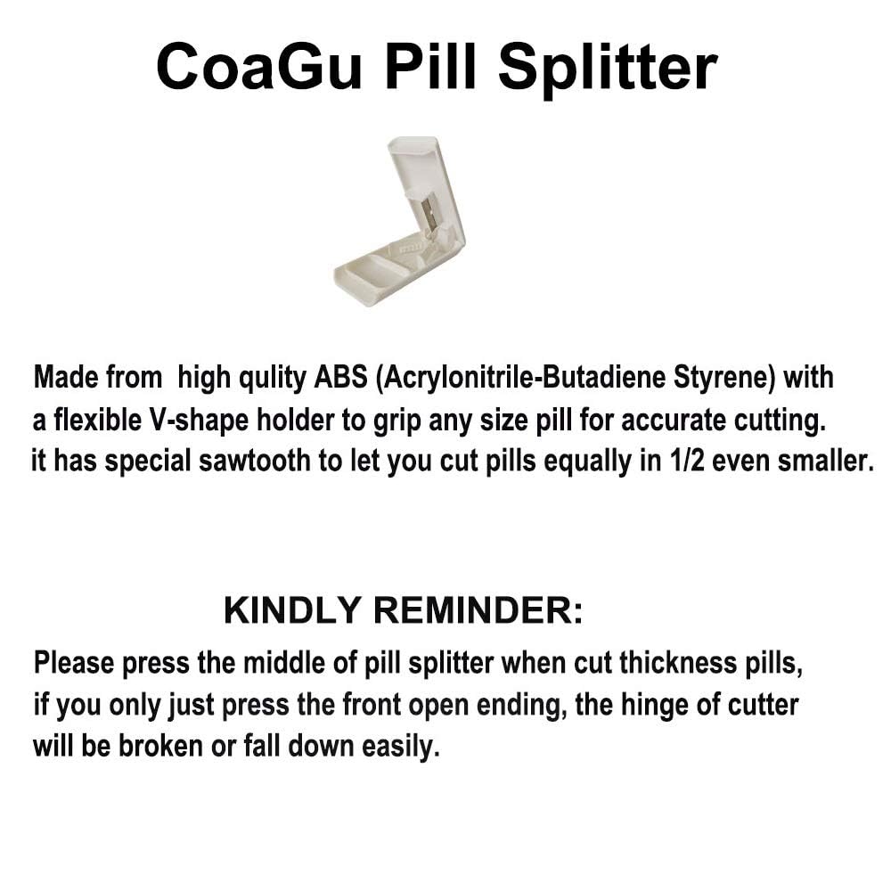 CoaGu Pill Crusher and Pulverizer - 2 Pack Pill Boxes and Cutter - Labor-Saving Grinder for Efficiently Crushing Multiple Tablets into Fine Powder