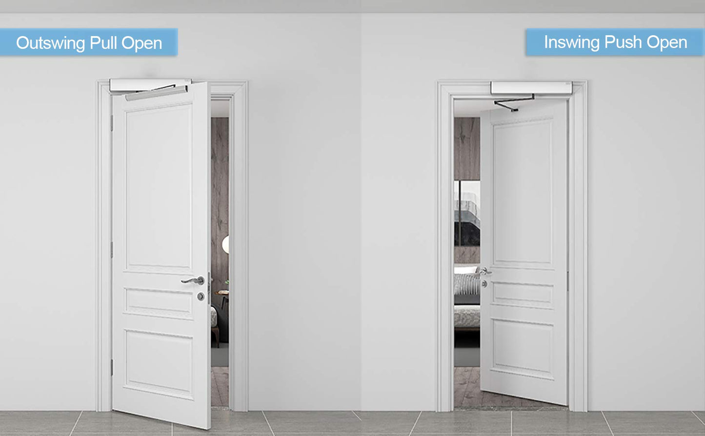 Olideauto DSW120 Swing Door Opener/Closer Residential/Commercial,Automatic Residential/Commercial Door Opener/Operator+2PCS Wireless Handicap Push Buttons