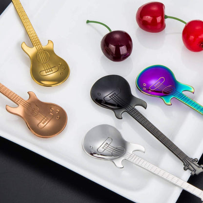 Guitar Spoon Set, Stainless Steel Coffee Spoon, Demitasse Espresso Spoons 5pcs