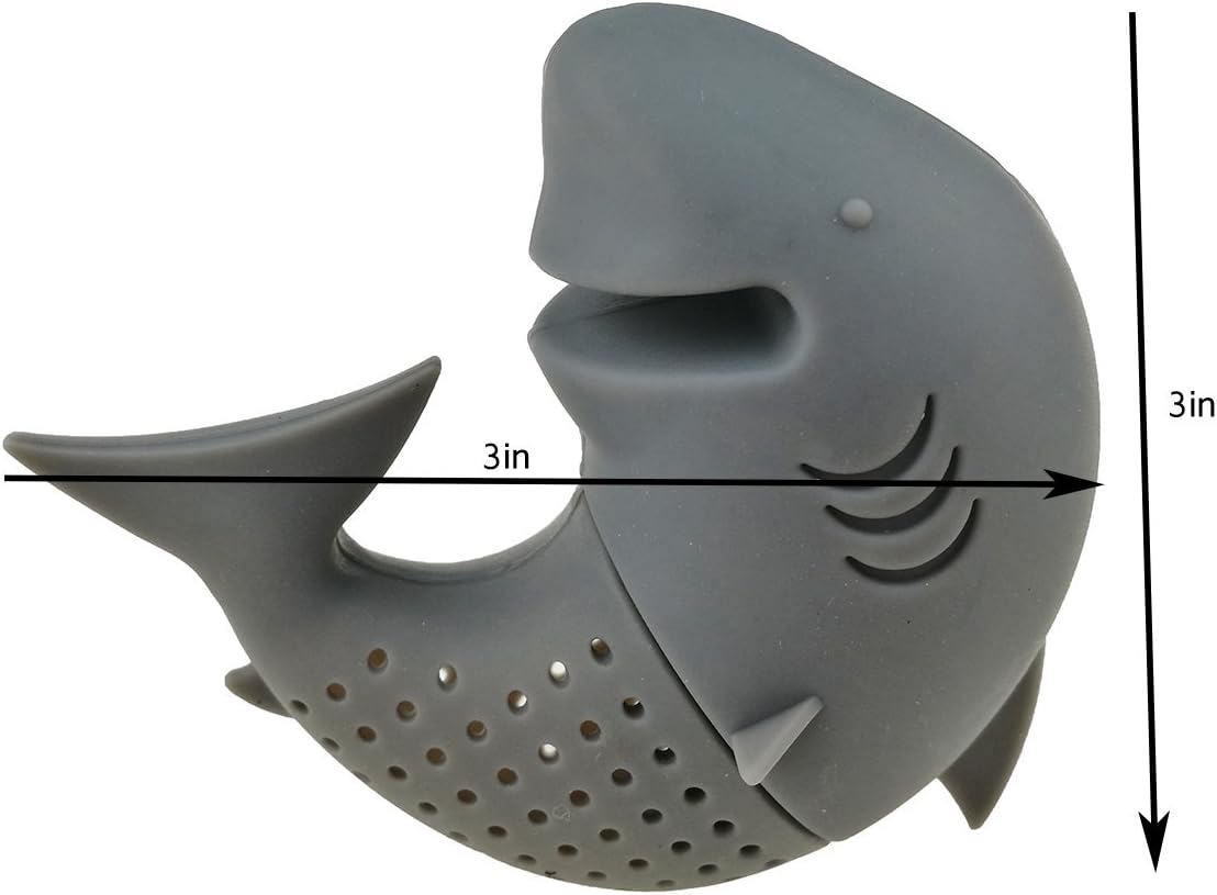 Creative Cute Animal Eco-friendly Silicone Tea Infuser Strainer Set of 6 PCS, Elephant, Shark, Swan, Squirrel,