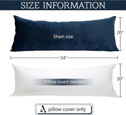 20 54 Inch MoonRest Classic Microsuede Body Pillow Pillowcase - Ultra-Soft Plush - Hidden Zipper X - Cool Black