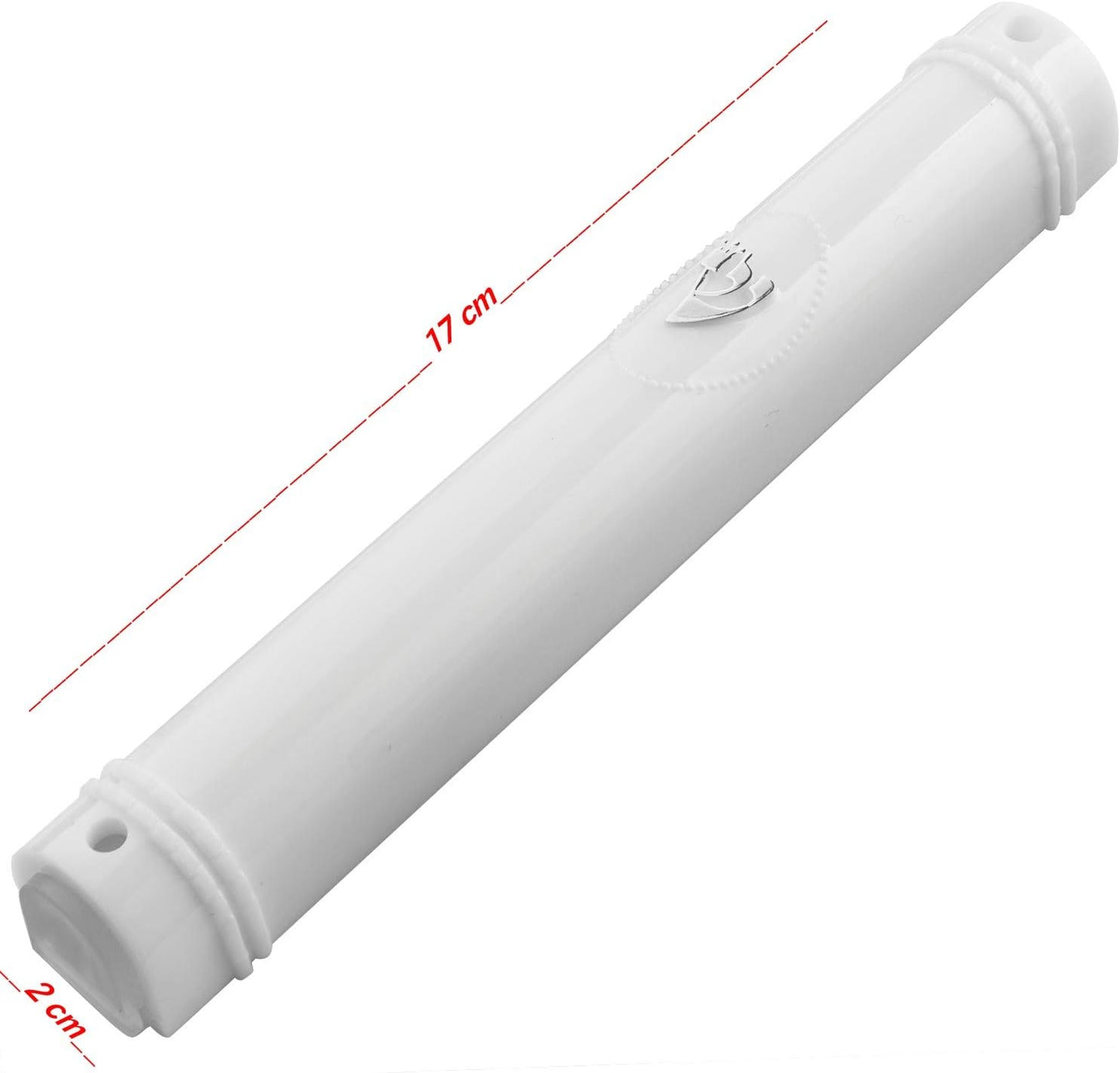 MEZUZAH CASE Holder (shidell) Plastic Semiround Silver Shin Waterproof Rubber Cork, Lot of 5 (White, 15)