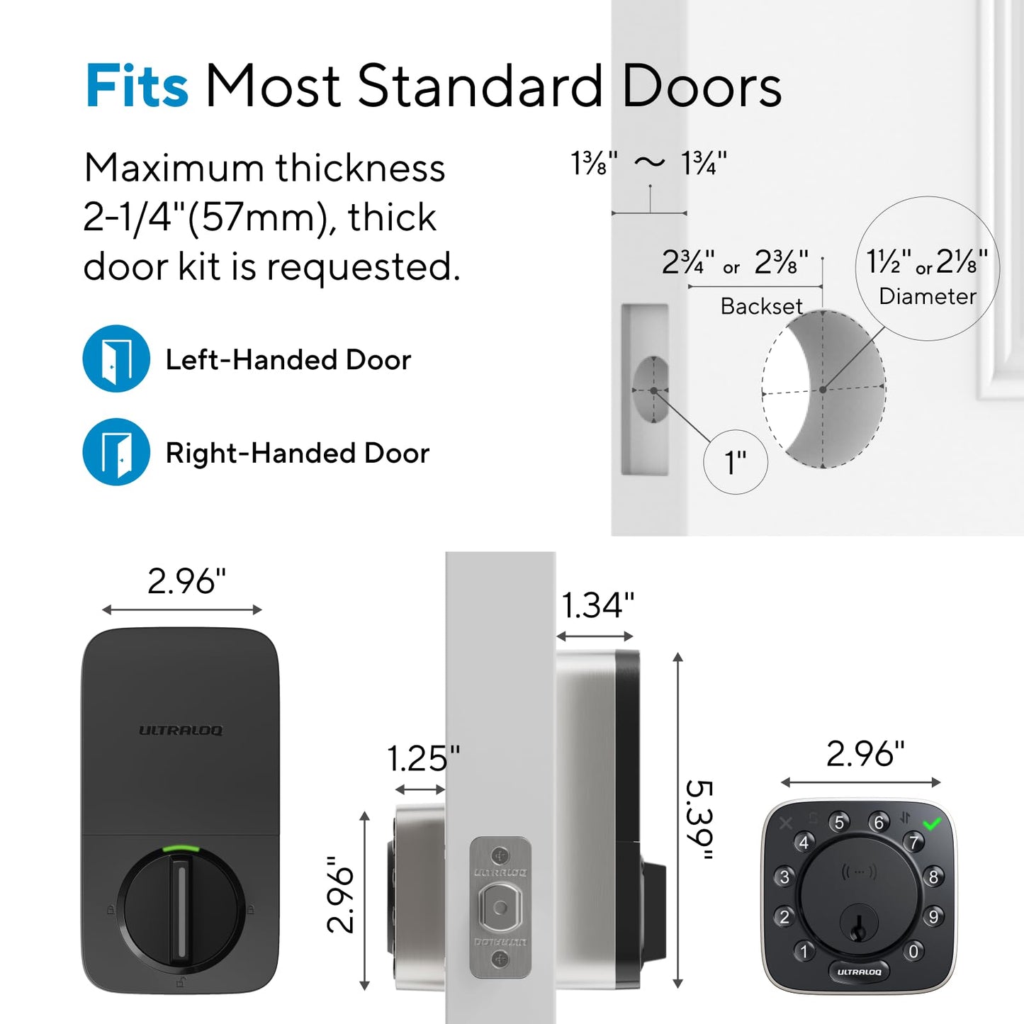 ULTRALOQ Bolt NFC WiFi Smart Lock, Keyless Entry Deadbolt with iPhone/Android Tap, App Remote Control, Keypad, Works with Apple Home, Siri, Alexa, BHMA Certified, Easy Install, 10 Mo. Battery