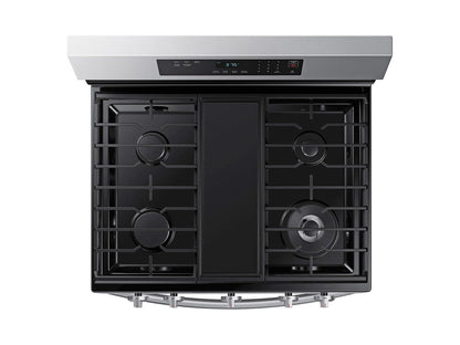 Samsung 6.0 Cu. Ft. Smart Freestanding Gas Range with 18K BTU Dual Ring Power Burner and Self Clean, Stainless Steel, NX60A6311SS/AA