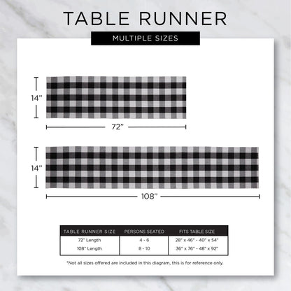 DII Farmhouse Gingham Checked Table Runner, 14x72, Stone