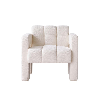 KEIKI 31" Boucle Accent Chair with High Density Foam Cushion, Upholstered Modern Style Oversized Single Sofa Chair, Easy Assembly, for Living Room and Bedroom, Apartment, Office, Beige
