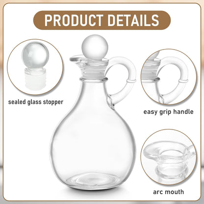 2 10.5 oz Set Teenyyou Pcs Oil and Vinegar Dispenser Cruet Olive Oil Dispenser Bottle Vinegar Glass Cruet for Kitchen