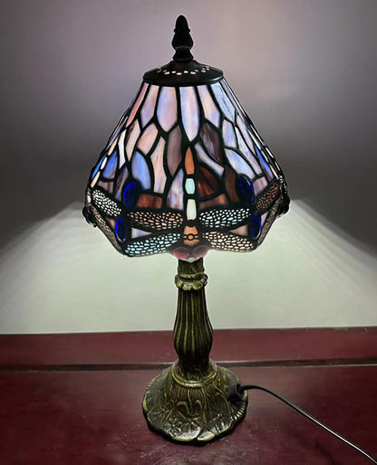 DUONAYU Stained glass Dragonfly replacement lampshade.DYM9019 (Green)