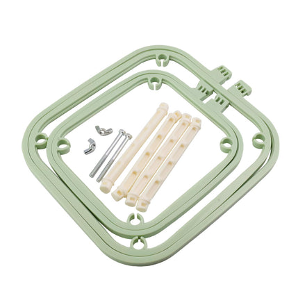 UTALIND Adjustable 2-Layer Embroidery Stand/Punch Needle Frame – Portable ABS Hoop Holder for Cross Stitch, Quilting & Sewing Crafts, Green Small Size