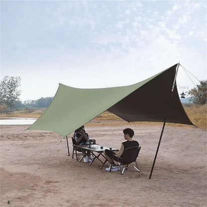 Black Coated Tarcanopy Waterproof Outdoor Awning Camping Hexagonal Canopy UV Resistant Square Tarp