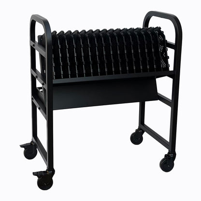 Workington 16-Device Mobile Open School Charging Cart Station for Ipads, Chromebooks, Tablets and Laptops Computer with Power Strip Included, Assembly Required, 1005 Black