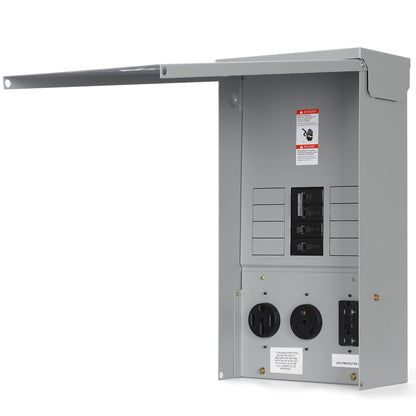 Electrical Panel RV Electrical Outlet Panel with Breaker Prewired Circuit 20 30 50 Amp Receptacle Installed Power Outlet Box Weatherproof,UL Listed