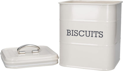 Living Nostalgia Biscuit Tin, 14.5 x 19 cm, Metal, Antique Cream