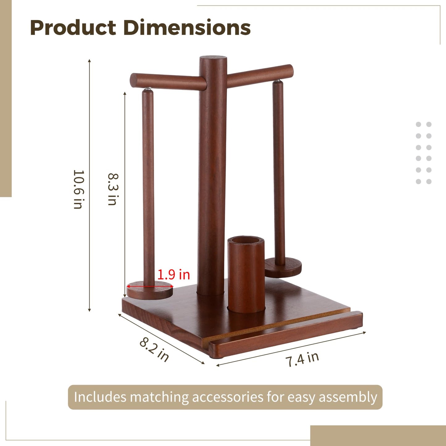 Wooden Yarn Holder for Crocheting and Knitting, Upgraded Metal-gripping Rotating Yarn Winder Ball Spinner with Spindles & Hook Storage for Knitting, Ideal Present for Crochet Accessories Tools