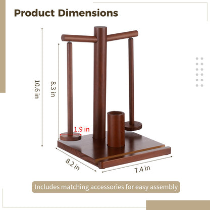 Wooden Yarn Holder for Crocheting and Knitting, Upgraded Metal-gripping Rotating Yarn Winder Ball Spinner with Spindles & Hook Storage for Knitting, Ideal Present for Crochet Accessories Tools