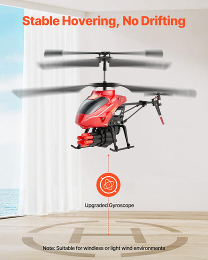 VEVOR RC Helicopter, 2.4GHz Flying Remote Control Helicopter with Shooting Mode, 3.5 Channel RC Airplane for Kid, Altitude Hold, One-Key Takeoff/Landing & LED Lights, Toys for Kids